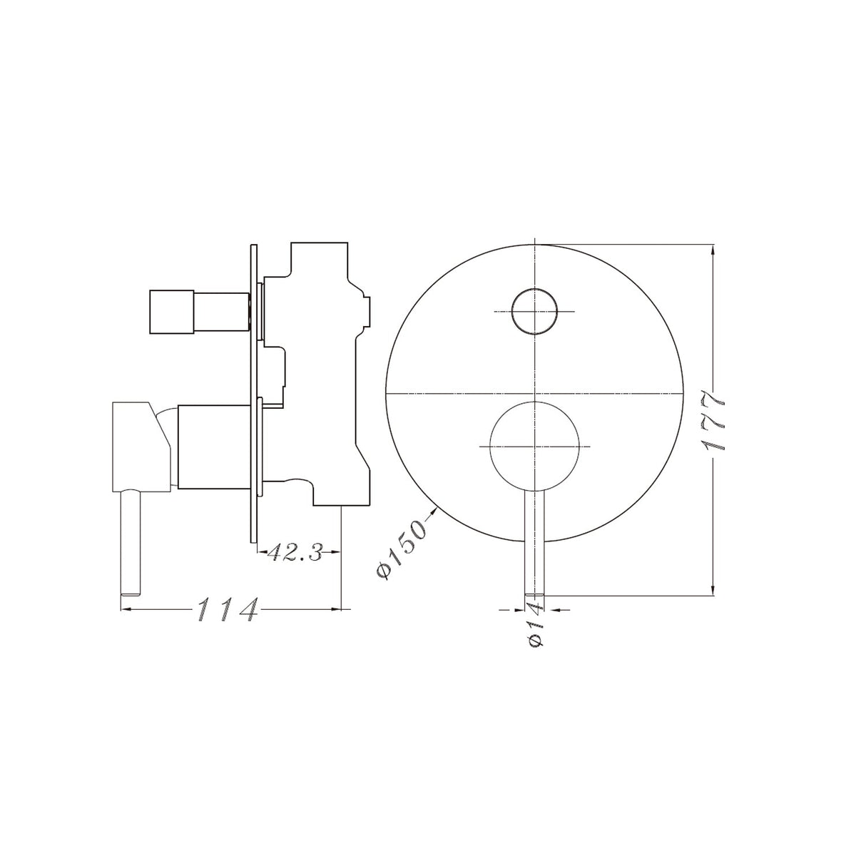 Nero NR250811AMB Dolce Shower / Bath Mixer with Diverter - Matte Black