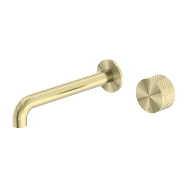 Nero Opal Progressive Wall Basin Mixer Set - Brushed Gold
