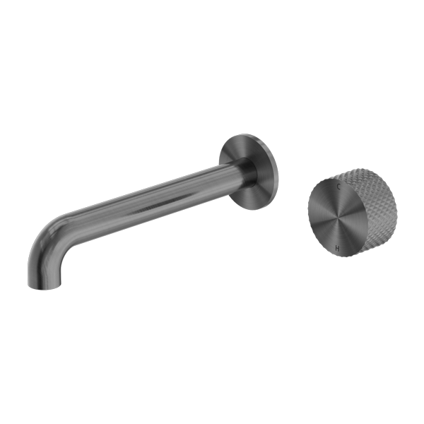 Nero Opal Progressive Wall Basin Mixer Set - Gunmetal Grey