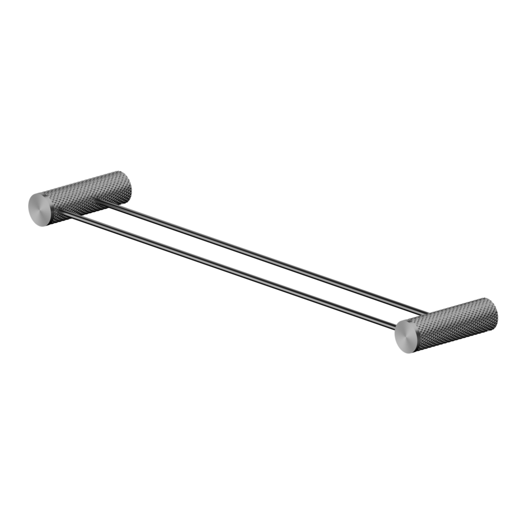 Nero NR2524dGR Opal Double Towel Rail 600mm - Graphite Gunmetal Grey