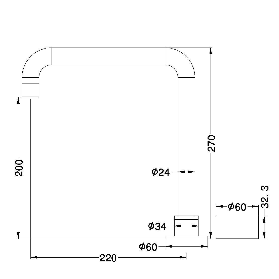 Nero NR271901aBG Kara Progressive Tall Basin Mixer Set - Brushed Gold