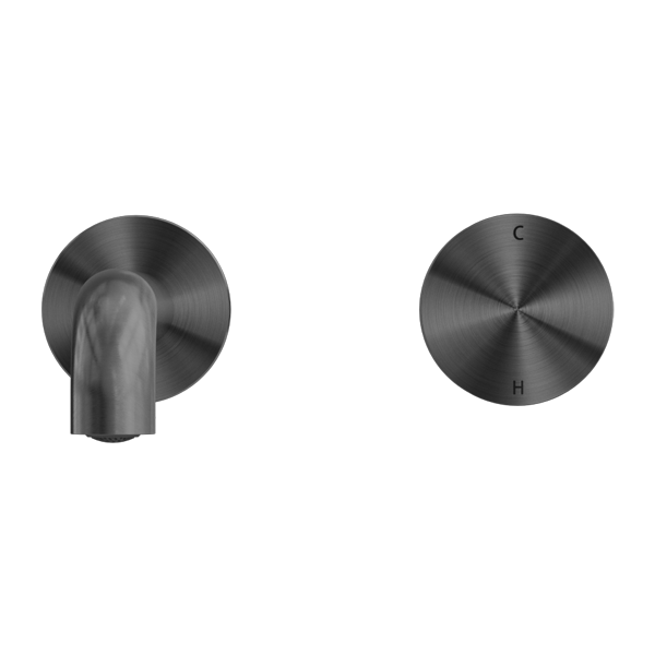 Nero Kara Progressive Wall Basin Mixer Set - Gunmetal Grey