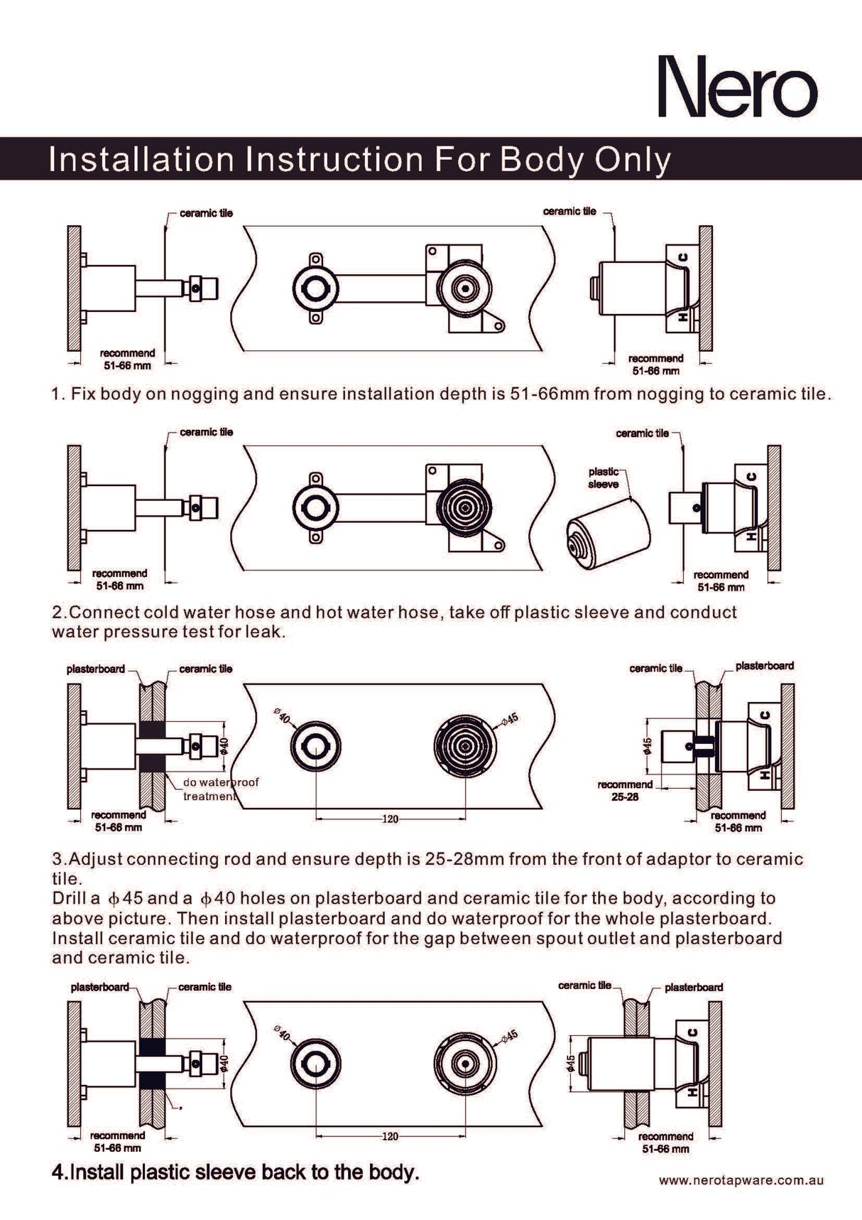 Nero Kara Progressive Wall Basin/Bath Mixer Separate Back Plate 120mm Chrome NR271907a120CH