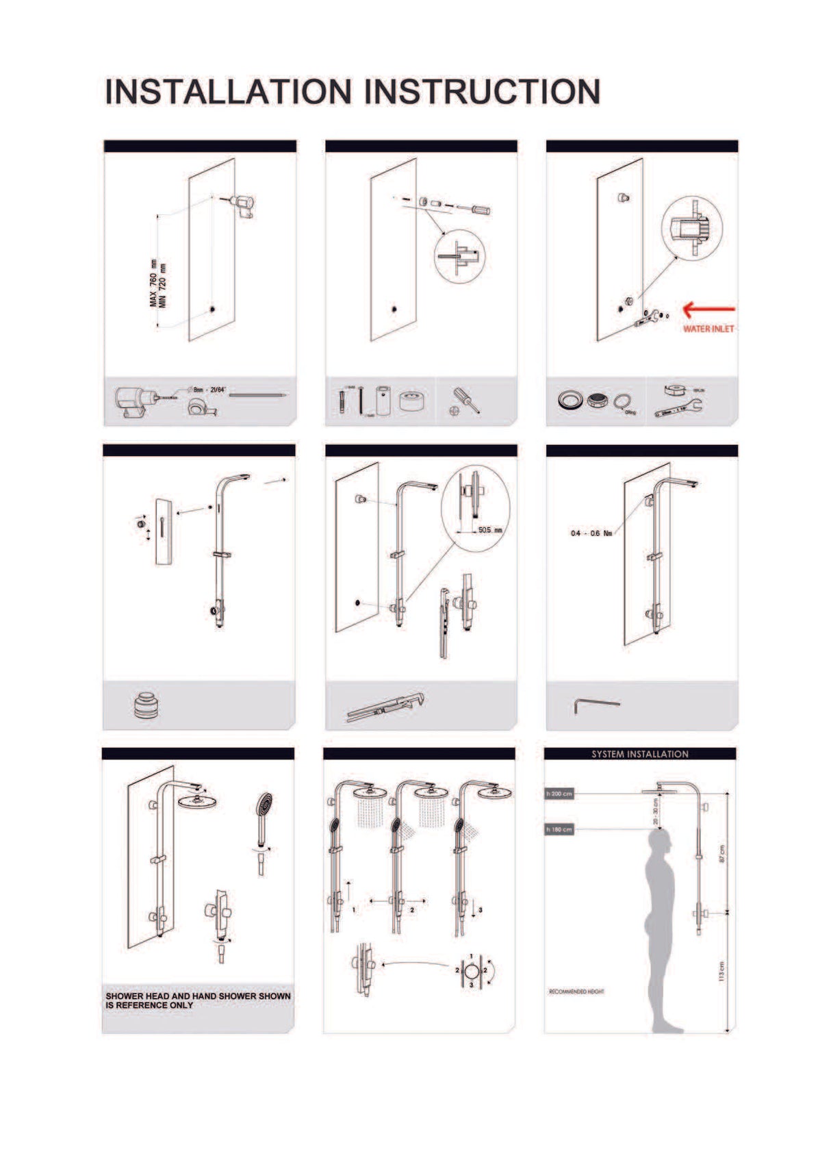 Nero Astra Rain Round Shower Set Single Hose Chrome NR281305ACH