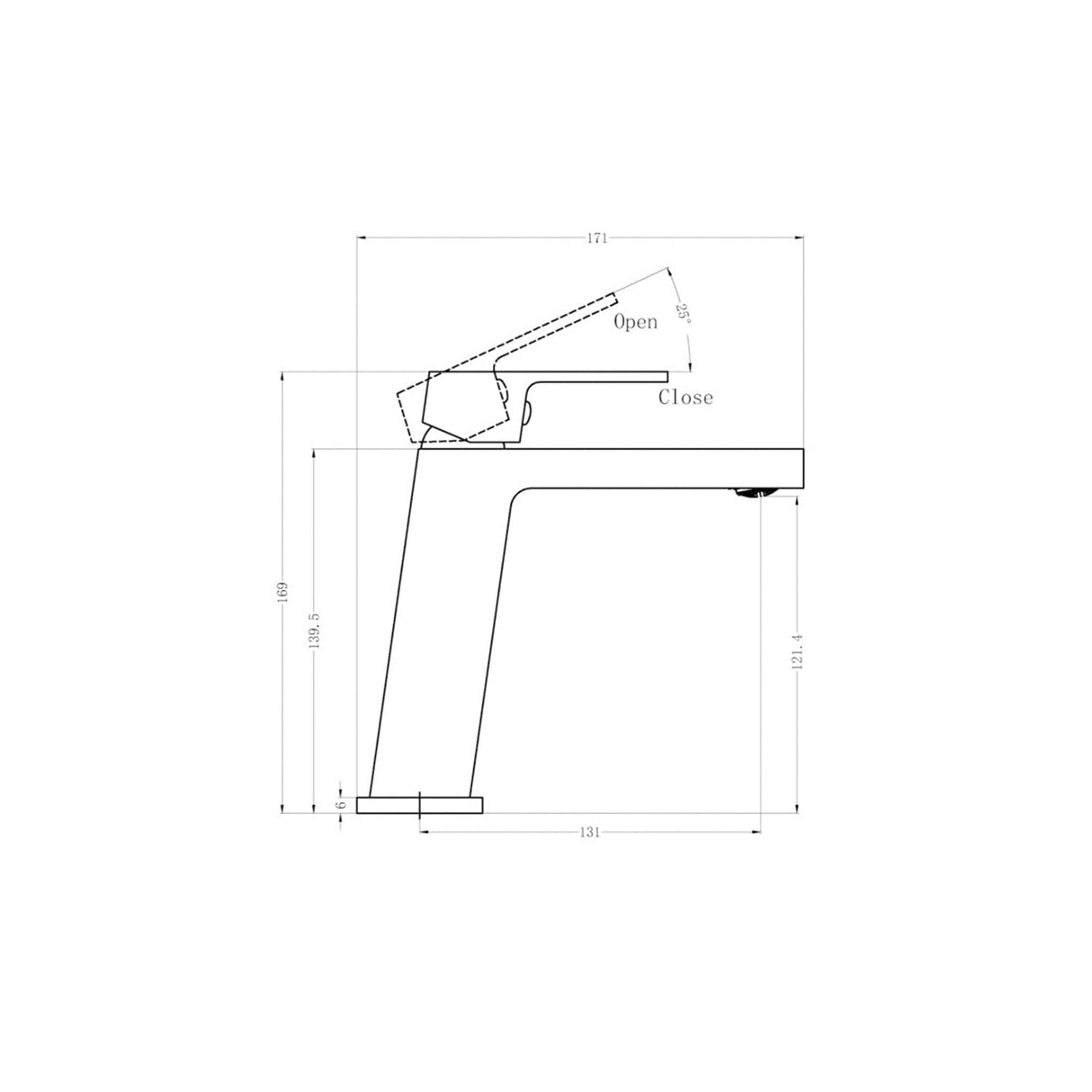 Nero NR301501MB Celia Angle Basin Mixer - Matte Black