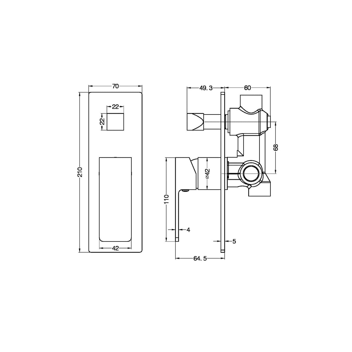 Nero NR301509aCH Celia Shower Mixer With Diverter - Chrome