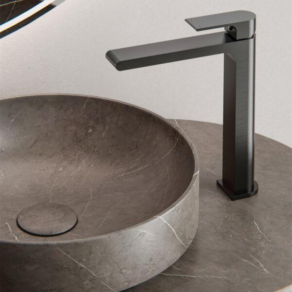 Nero NR321501aGM Bianca Tall Basin Mixer - Gunmetal Grey
