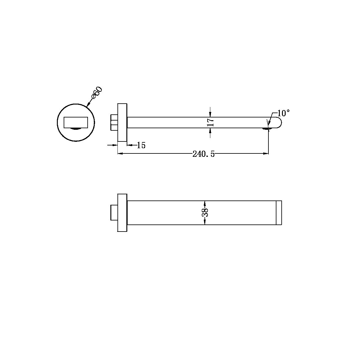 Nero Bianca Basin / Bath Spout - Brushed Gold