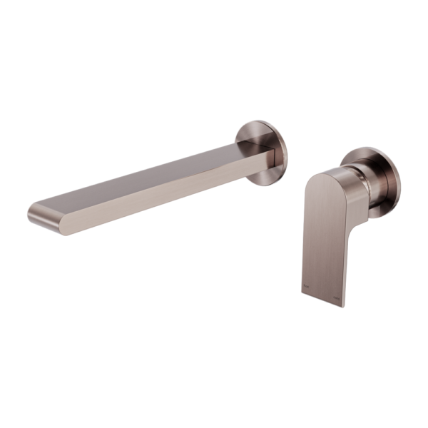 Nero Bianca Wall Basin/Bath Mixer (Separate Back Plate) - Brushed Bronze