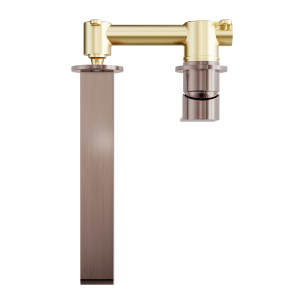 Nero Bianca Wall Basin/Bath Mixer (Separate Back Plate) - Brushed Bronze