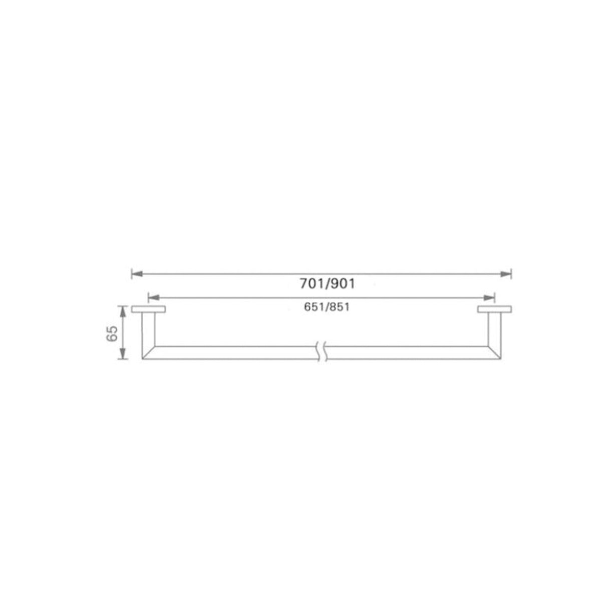 Nero NR3630MB Dolce Single Towel Rail 700mm - Matte Black