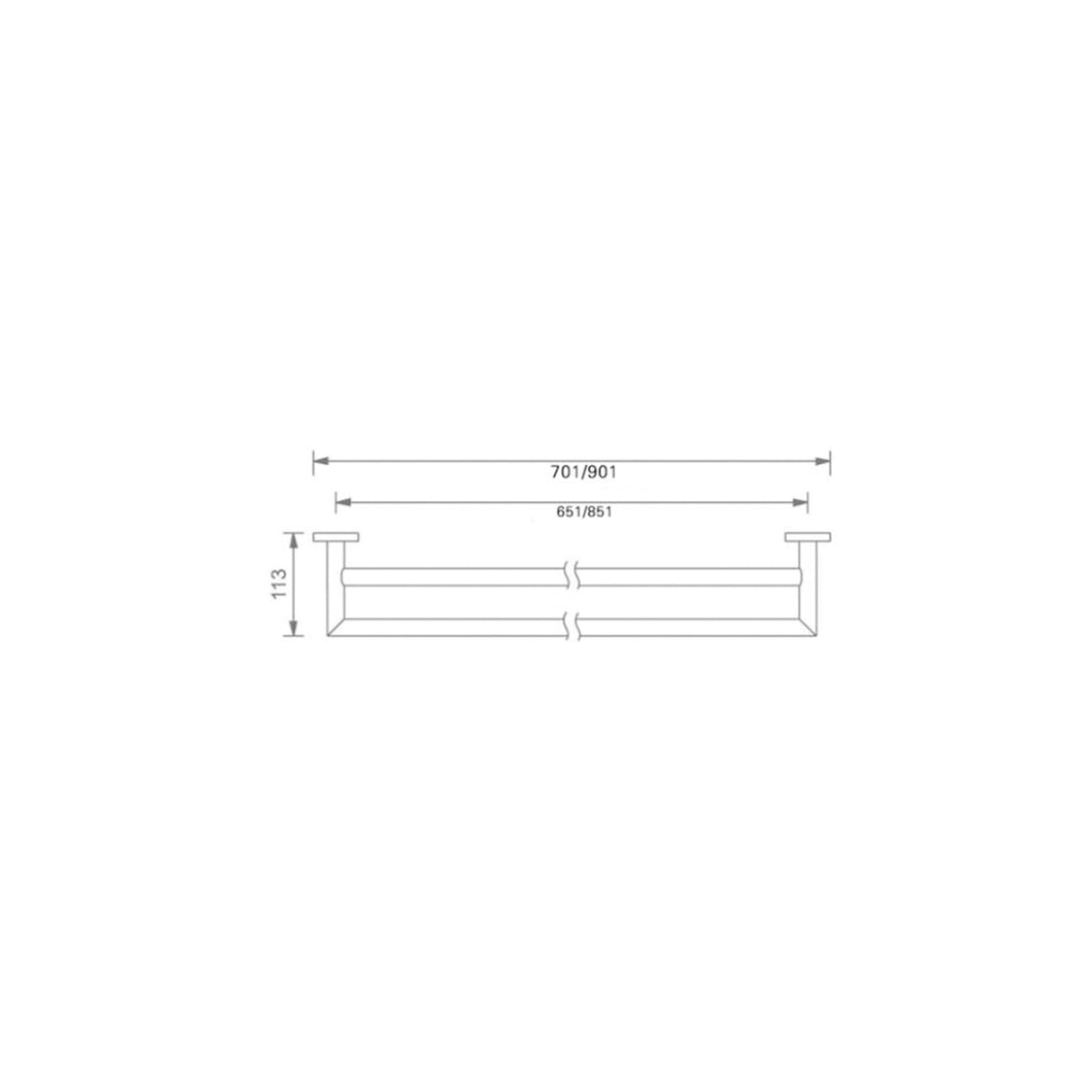 Nero NR3630DBN Dolce Double Towel Rail 700mm - Brushed Nickel