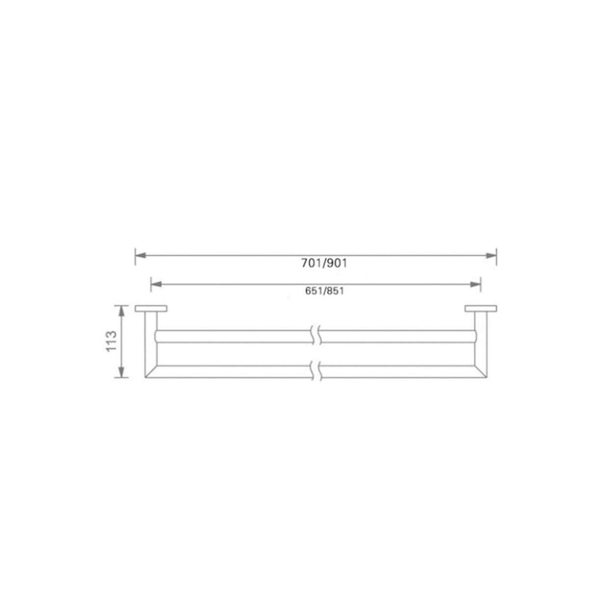 Nero NR3630DCH Dolce Double Towel Rail 700mm - Chrome