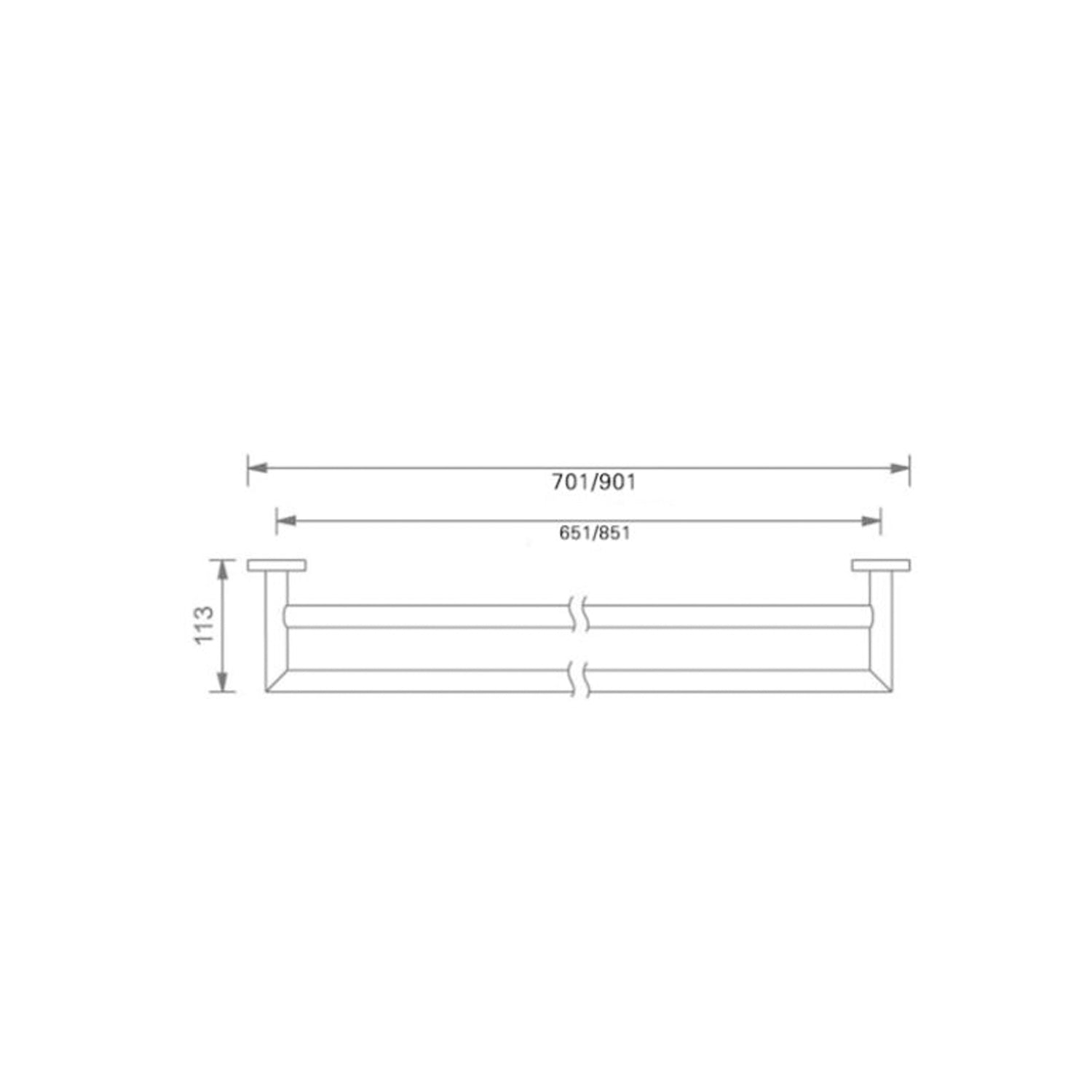 Nero NR3630DCH Dolce Double Towel Rail 700mm - Chrome