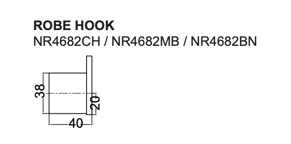 Nero Celia Robe Hook Brushed Nickel NR4682BN