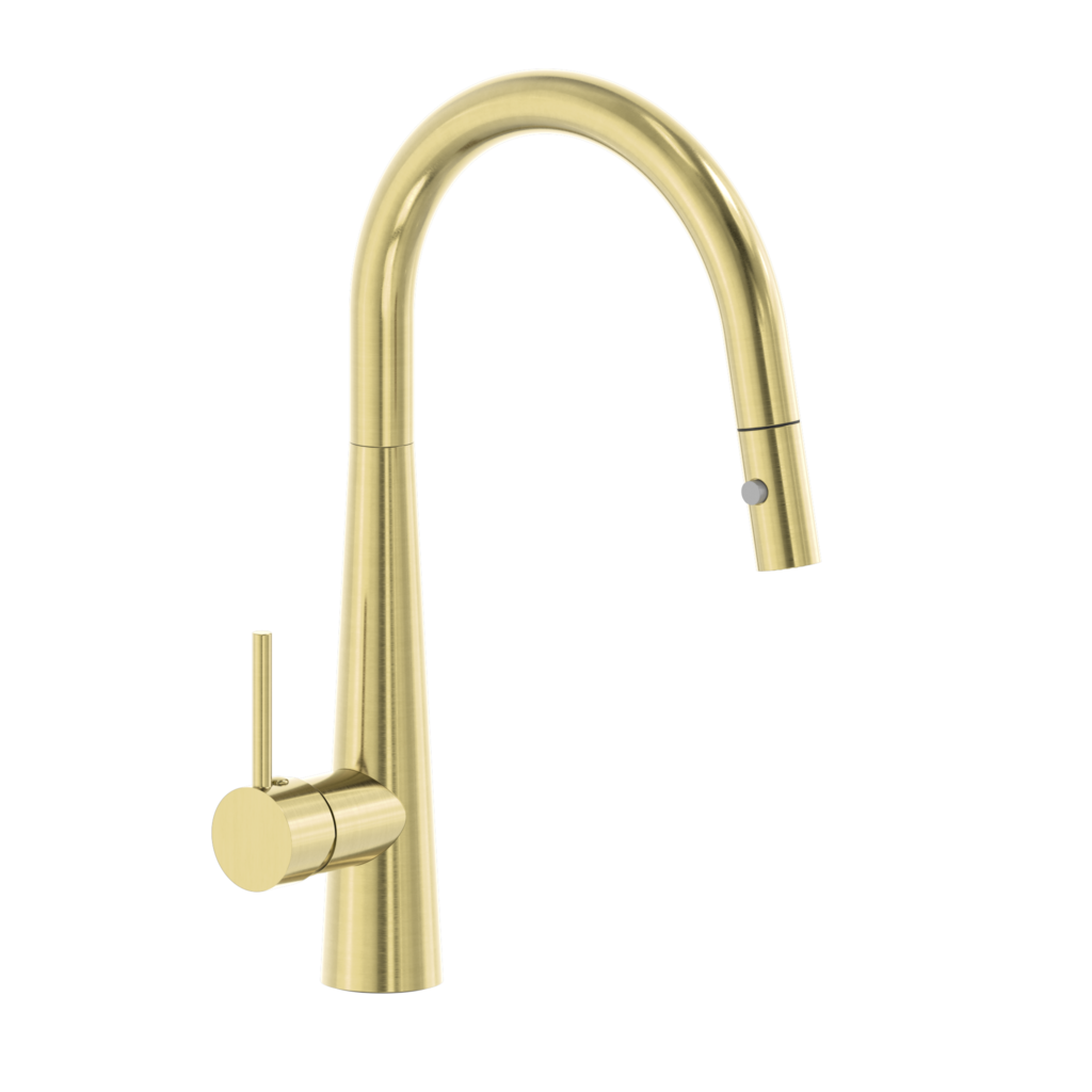 Nero NR581009CBG Dolce Pull Out Kitchen Mixer With Veggie Spray Function - Brushed Gold