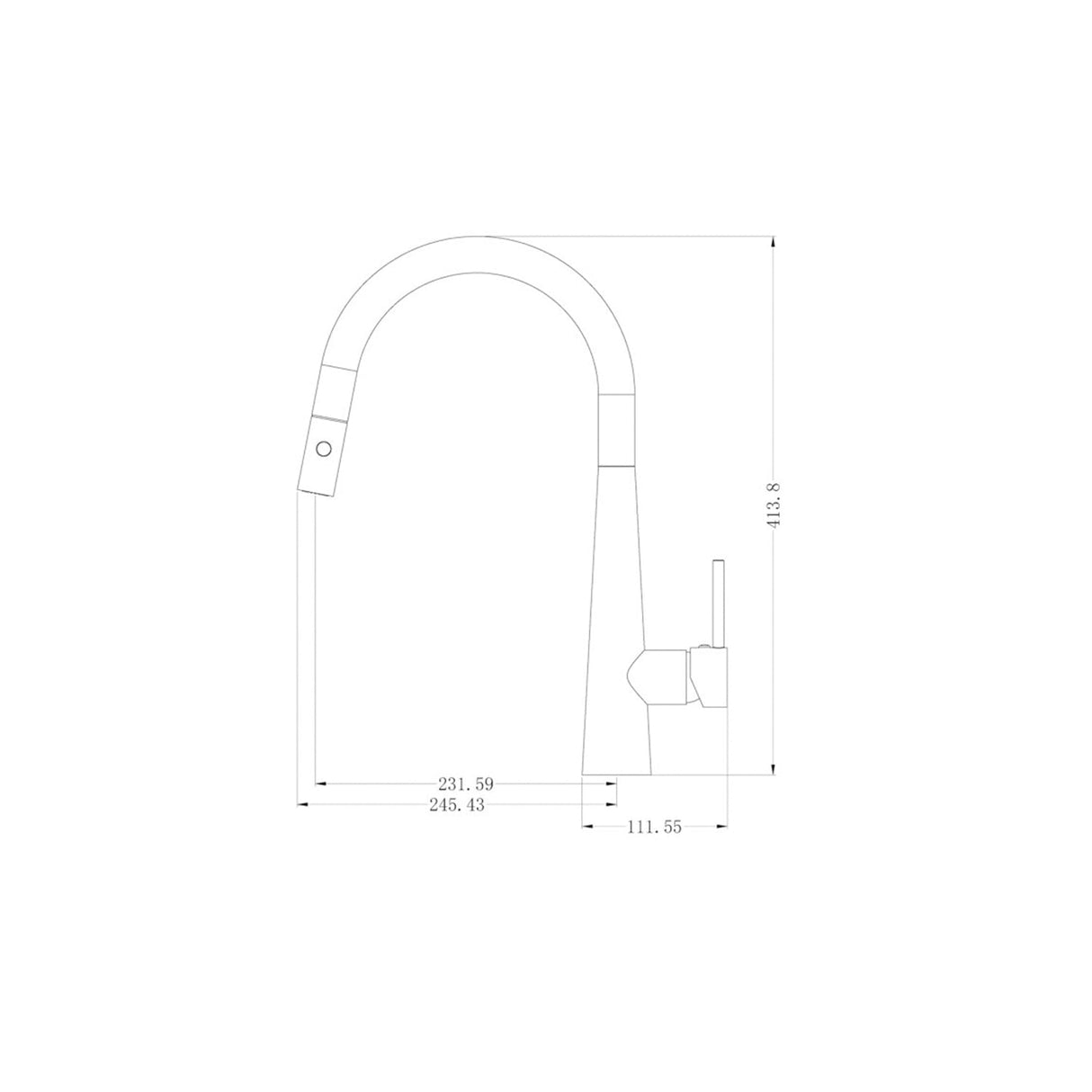 Nero NR581009cGM Dolce Pull Out Kitchen Mixer With Veggie Spray Function - Gunmetal Grey