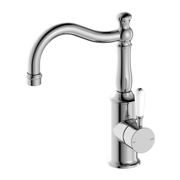 Nero York Basin Mixer Hook Spout - Chrome