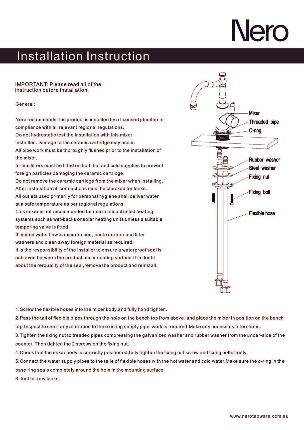 Nero York Tall Basin Mixer Hook Spout With Metal Lever, Matte Black NR69210202MB