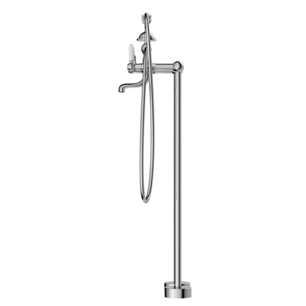 Nero York Freestanding Bath Set With Hand Shower - Chrome