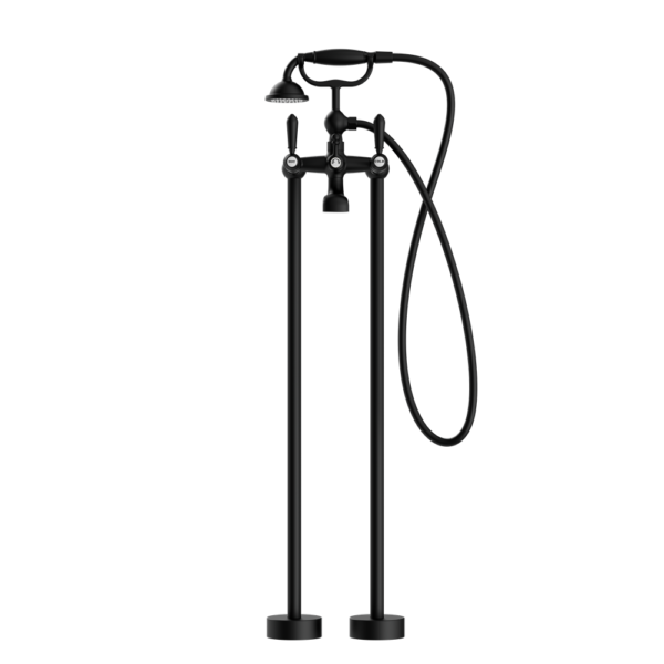 Nero York Freestanding Bath Set With Hand Shower - Matte Black