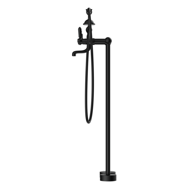 Nero York Freestanding Bath Set With Hand Shower - Matte Black