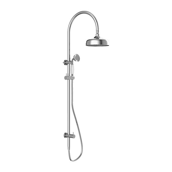 Nero York Twin Shower With Metal Shower - Chrome