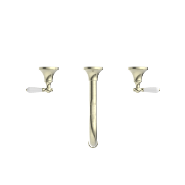 Nero York Wall Basin Set - Aged Brass