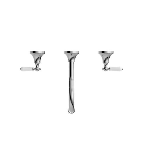 Nero York Wall Basin Set - Chrome