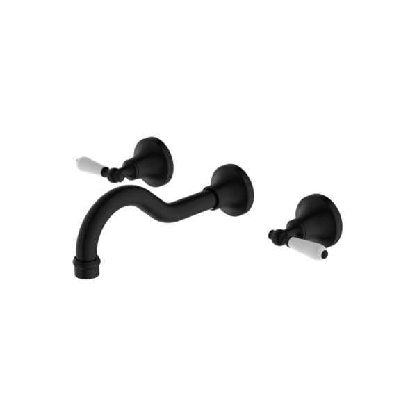 Nero York Wall Basin Set - Matte Black