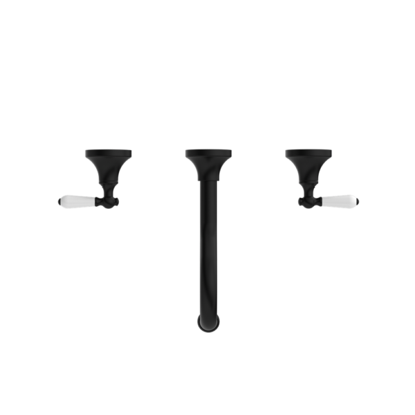 Nero York Wall Basin Set - Matte Black