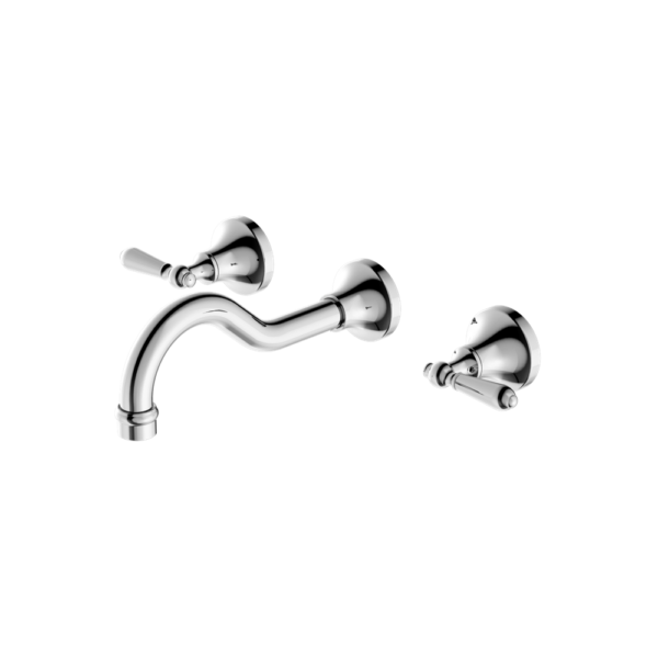 Nero York Wall Basin Set - Chrome