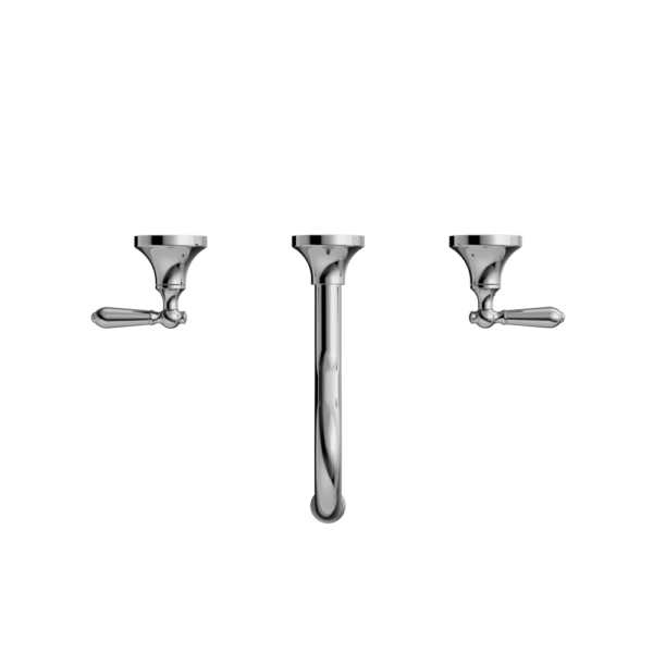 Nero York Wall Basin Set - Chrome