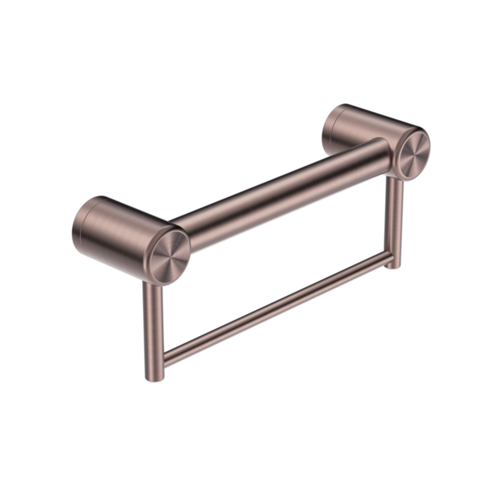Nero Mecca Care 32mm Grab Rail With Towel Holder 300mm Brushed Bronze NRCR3212BBZ