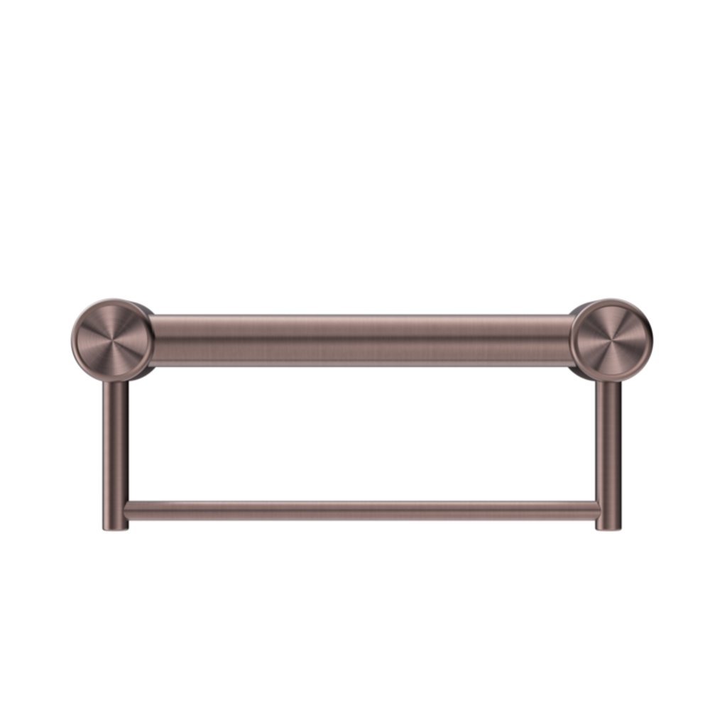 Nero Mecca Care 32mm Grab Rail With Towel Holder 300mm Brushed Bronze NRCR3212BBZ