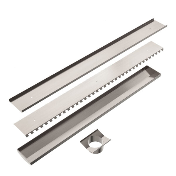 Nero NRFG002HSBN Tile Insert V Channel Floor Waste 50mm Outlet - Brushed Nickel