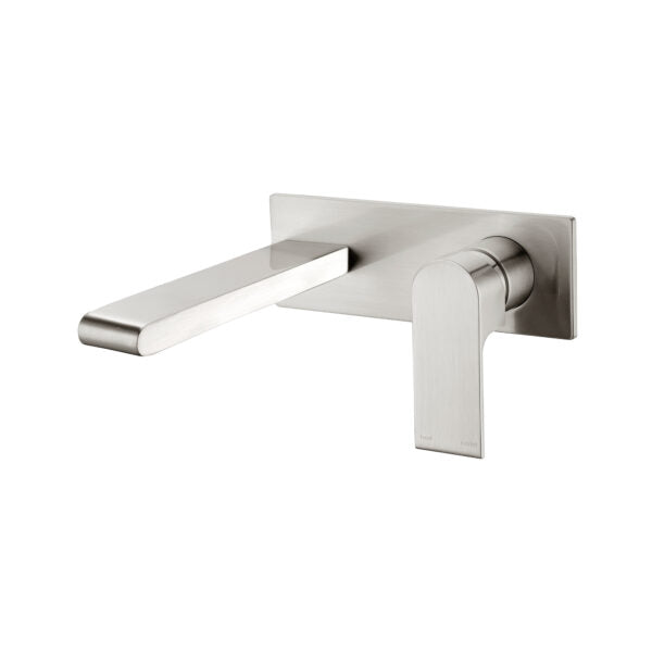 Nero Bianca Wall Basin/Bath Mixer - Brushed Nickel