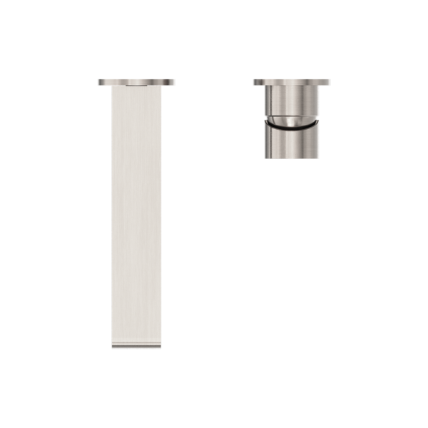Nero Bianca Wall Basin/Bath Mixer (Separate Back Plate) - Brushed Nickel