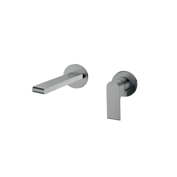 Nero Bianca Wall Basin/Bath Mixer (Separate Back Plate) - Gunmetal