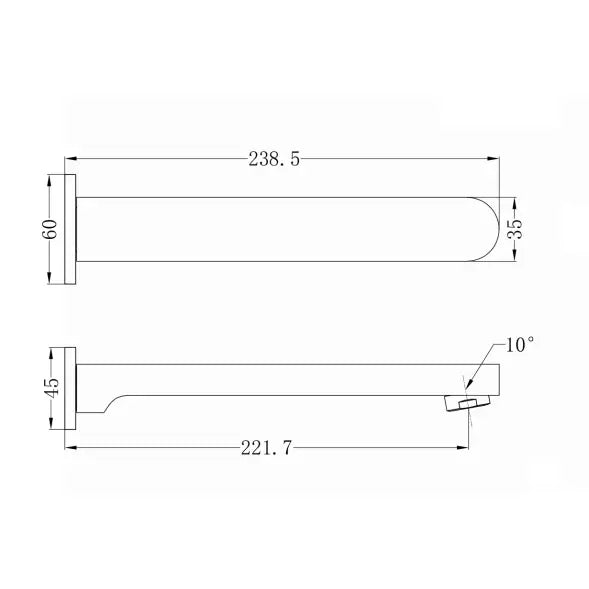 Nero NR301303CH Ecco Bath Spout - Chrome