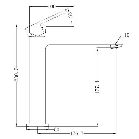 Nero NR301301AMB Ecco Tall Basin Mixer - Matte Black