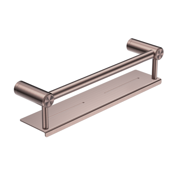 Nero Mecca Care 25mm Grab Rail with Shelf - Brushed Bronze