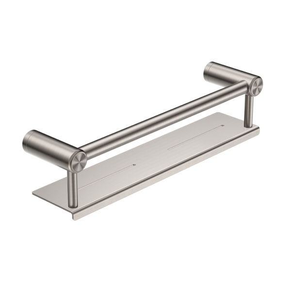 Nero Mecca Care 25mm Grab Rail with Shelf - Brushed Nickel