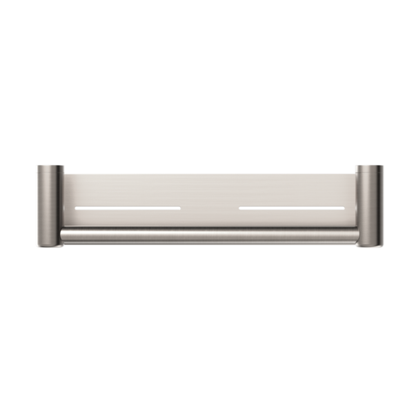 Nero Mecca Care 25mm Grab Rail with Shelf - Brushed Nickel