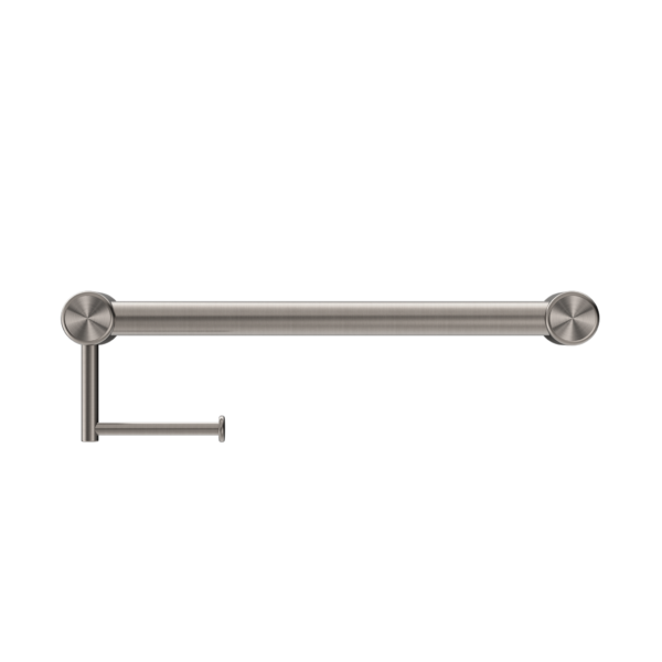 Nero NRCR3218ABN Mecca Care 32mm Grab Rail with Toilet Roll Holder - Brushed Nickel