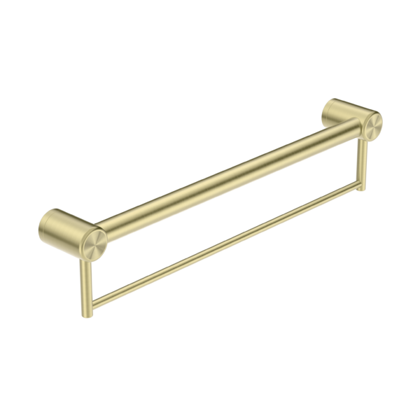Nero Mecca Care 32mm Grab Rail with Towel Holder - Brushed Gold