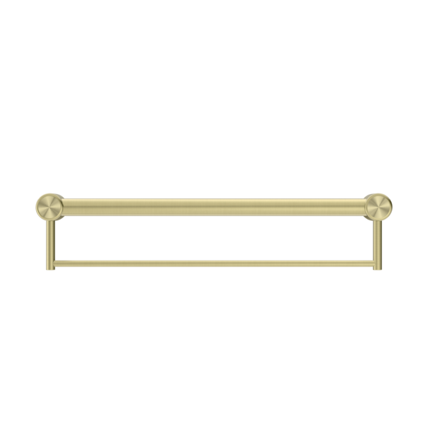 Nero Mecca Care 32mm Grab Rail with Towel Holder - Brushed Gold