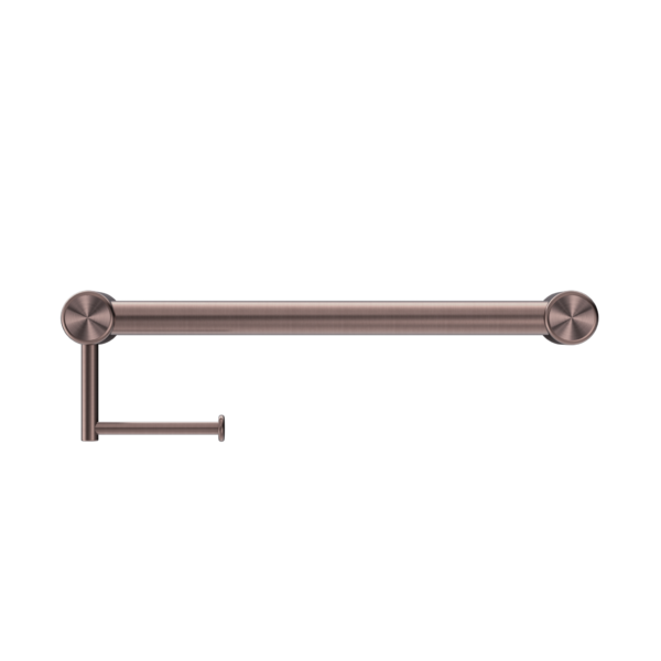 Nero NRCR3218ABZ Mecca Care 32mm Grab Rail with Toilet Roll Holder - Brushed Bronze