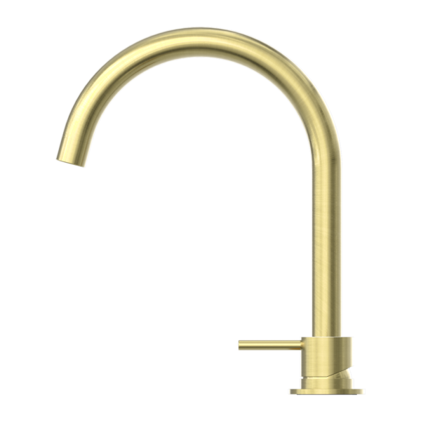 Nero NR221901bBG Mecca Hob Basin Mixer with Round Swivel Spout - Brushed Gold
