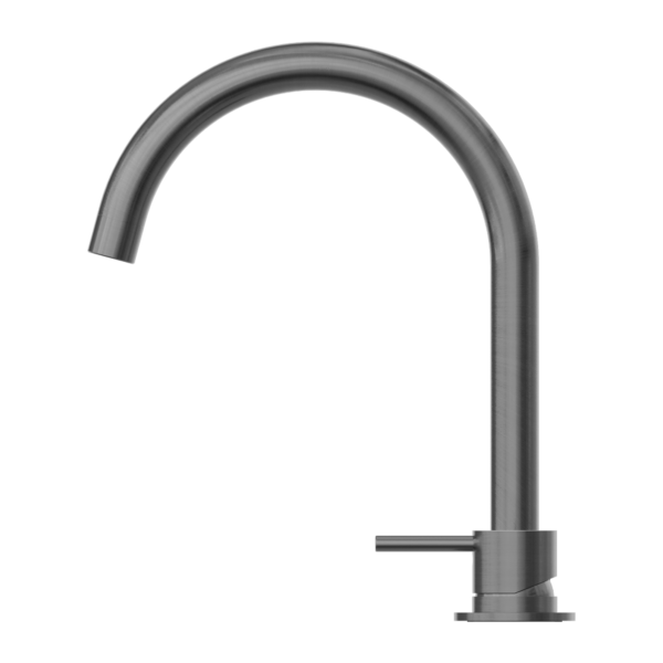 Nero NR221901bGM Mecca Hob Basin Mixer with Round Swivel Spout - Gunmetal Grey